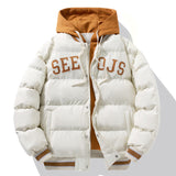 Hooded Cotton Coat Winter Warm Solid Zipper Jacket